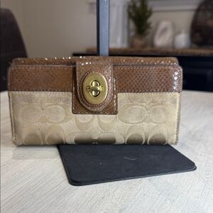 Coach Brown and Tan Clutch